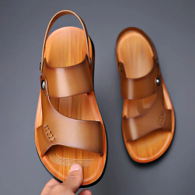 Ruviano Leather Slide Sandals