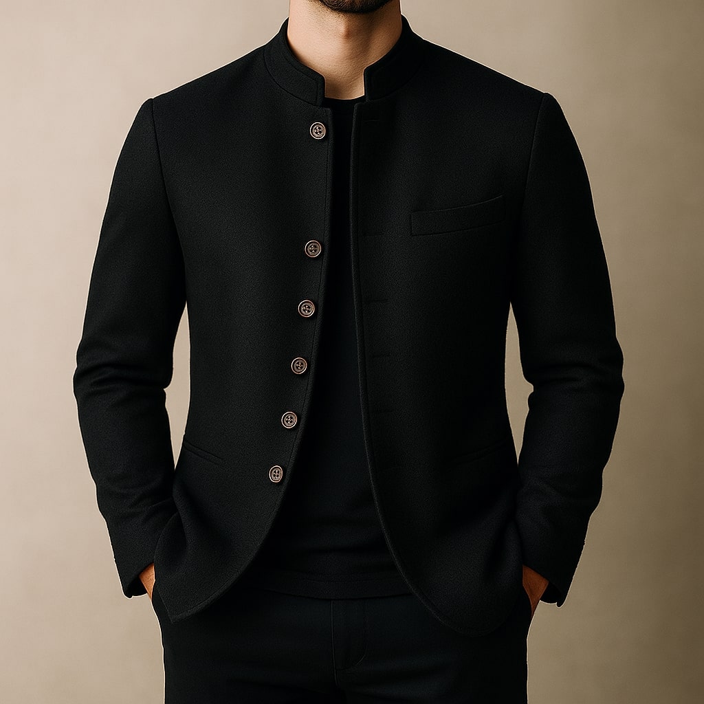 Matteo Wool Stand-Collar Jacket